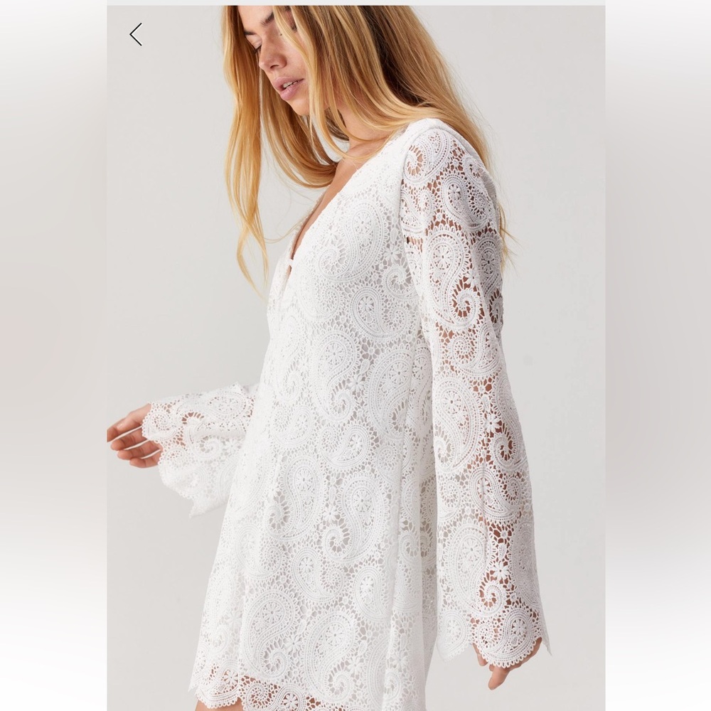 NWT Nasty gal Lace Tunic Long Sleeve Mini Dress - Picture 3 of 8